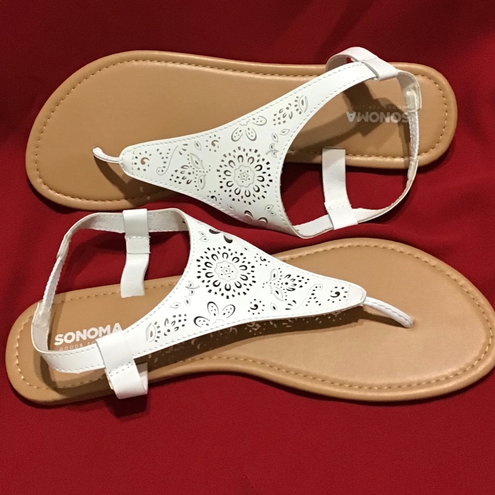 Sonoma Women’s Sandals White SlingBack-Sz L(9-10)